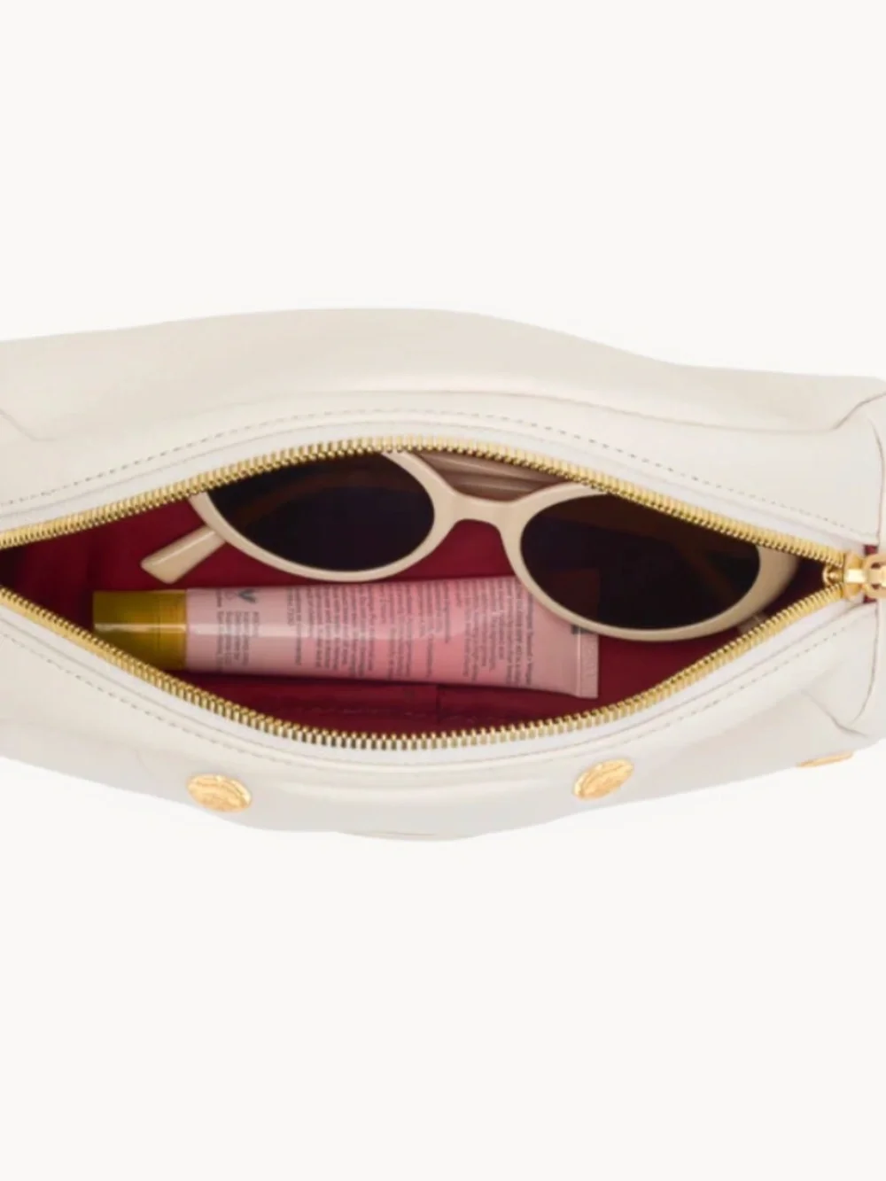 Hammitt Shelly Leather Calla Lilly White Cosmetic Pouch/Clutch - NEW w/tags